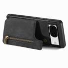 For Google Pixel 8 Retro Leather Zipper Wallet Back Phone Case(Black) - 3