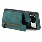 For Google Pixel 8 Retro Leather Zipper Wallet Back Phone Case(Green) - 3
