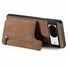 For Google Pixel 8a Retro Leather Zipper Wallet Back Phone Case(Brown) - 3