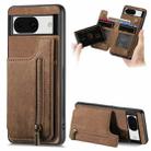 For Google Pixel 9 / 9 Pro Retro Leather Zipper Wallet Back Phone Case(Brown) - 1