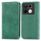 For Infinix Note 40 Pro  4G Retro Skin Feel Magnetic Flip Leather Phone Case(Green) - 1