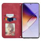 For Infinix Note 40 Pro  4G Retro Skin Feel Magnetic Flip Leather Phone Case(Red) - 3