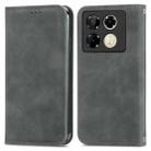 For Infinix Note 40 Pro  4G Retro Skin Feel Magnetic Flip Leather Phone Case(Grey) - 1