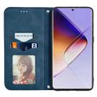 For Infinix Note 40 Pro  4G Retro Skin Feel Magnetic Flip Leather Phone Case(Blue) - 3