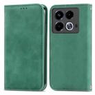 For Infinix Note 40 Retro Skin Feel Magnetic Flip Leather Phone Case(Green) - 1