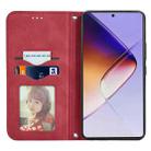 For Infinix Note 40 Retro Skin Feel Magnetic Flip Leather Phone Case(Red) - 3