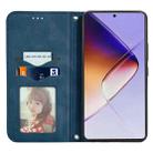 For Infinix Note 40 Retro Skin Feel Magnetic Flip Leather Phone Case(Blue) - 3