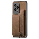 For Honor 80 Pro Retro Leather Zipper Wallet Back Phone Case(Brown) - 2
