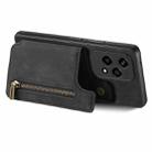 For Honor X40i Retro Leather Zipper Wallet Back Phone Case(Black) - 3