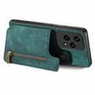 For Honor X40i Retro Leather Zipper Wallet Back Phone Case(Green) - 3