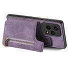 For Honor X8b Retro Leather Zipper Wallet Back Phone Case(Purple) - 3