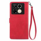 For Infinix Note 40 Pro 4G Embossed Flower Zipper Leather Phone Case(Red) - 3