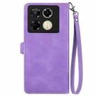 For Infinix Note 40 Pro 4G Embossed Flower Zipper Leather Phone Case(Purple) - 3