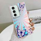 For Samsung Galaxy S23 FE 5G Electroplating Laser Butterfly Phone Case(Purple Butterflies AB3) - 1