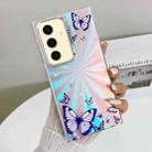 For Samsung Galaxy S24+ 5G Electroplating Laser Butterfly Phone Case(Purple Butterflies AB3) - 1