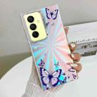 For Samsung Galaxy A15 5G Electroplating Laser Butterfly Phone Case(Purple Butterflies AB3) - 1