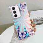 For Samsung Galaxy A35 5G Electroplating Laser Butterfly Phone Case(Purple Butterflies AB3) - 1