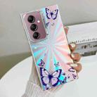 For Samsung Galaxy A14 5G Electroplating Laser Butterfly Phone Case(Purple Butterflies AB3) - 1