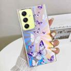 For Samsung Galaxy A34 5G Electroplating Laser Butterfly Phone Case(White Purple Butterflies AB6) - 1