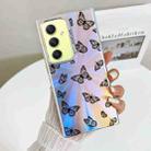 For Samsung Galaxy A34 5G Electroplating Laser Butterfly Phone Case(Black Butterflies AB5) - 1