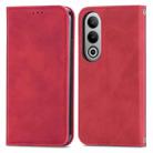For OnePlus Nord CE4 Retro Skin Feel Magnetic Flip Leather Phone Case(Red) - 1