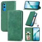 For OnePlus CE 4 Lite Retro Skin Feel Magnetic Flip Leather Phone Case(Green) - 1