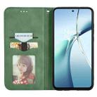 For OnePlus CE 4 Lite Retro Skin Feel Magnetic Flip Leather Phone Case(Green) - 3