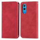 For OnePlus CE 4 Lite Retro Skin Feel Magnetic Flip Leather Phone Case(Red) - 2