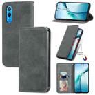 For OnePlus CE 4 Lite Retro Skin Feel Magnetic Flip Leather Phone Case(Grey) - 1