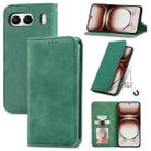 For OnePlus  Nord 4 Retro Skin Feel Magnetic Flip Leather Phone Case(Green) - 1