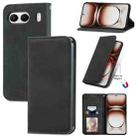 For OnePlus  Nord 4 Retro Skin Feel Magnetic Flip Leather Phone Case(Black) - 1