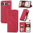 For OnePlus  Nord 4 Retro Skin Feel Magnetic Flip Leather Phone Case(Red) - 1