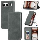 For OnePlus  Nord 4 Retro Skin Feel Magnetic Flip Leather Phone Case(Grey) - 1