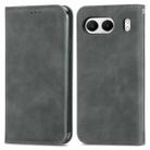 For OnePlus  Nord 4 Retro Skin Feel Magnetic Flip Leather Phone Case(Grey) - 2