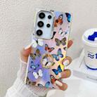 For Samsung Galaxy S24 Ultra 5G Electroplating Laser Butterfly Ring Holder Phone Case(Color Butterflies AB1) - 1