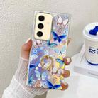 For Samsung Galaxy S24 5G Electroplating Laser Butterfly Ring Holder Phone Case(Blue Butterflies AB4) - 1