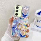 For Samsung Galaxy A54 5G Electroplating Laser Butterfly Ring Holder Phone Case(Blue Butterflies AB4) - 1