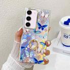 For Samsung Galaxy S23+ 5G Electroplating Laser Butterfly Ring Holder Phone Case(Blue Butterflies AB4) - 1