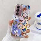 For Samsung Galaxy A14 5G Electroplating Laser Butterfly Ring Holder Phone Case(Color Butterflies AB1) - 1