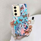 For Samsung Galaxy S24 5G Electroplating Laser Butterfly Phone Case with Wrist Strap(Color Butterflies AB1) - 1