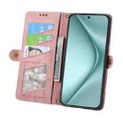 For Huawei Pura 70 Geometric Zipper Wallet Side Buckle Leather Phone Case(Pink) - 3