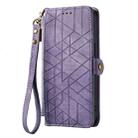 For Huawei Pura 70 Geometric Zipper Wallet Side Buckle Leather Phone Case(Purple) - 2