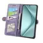 For Huawei Pura 70 Geometric Zipper Wallet Side Buckle Leather Phone Case(Purple) - 3
