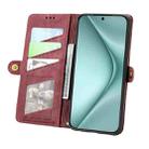 For Huawei Pura 70 Geometric Zipper Wallet Side Buckle Leather Phone Case(Red) - 3