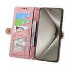 For Huawei Pura 70 Pro Geometric Zipper Wallet Side Buckle Leather Phone Case(Pink) - 3