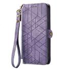 For Huawei Pura 70 Pro+ Geometric Zipper Wallet Side Buckle Leather Phone Case(Purple) - 2