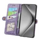 For Huawei Pura 70 Pro+ Geometric Zipper Wallet Side Buckle Leather Phone Case(Purple) - 3