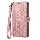 For Huawei Pura 70 Ultra Geometric Zipper Wallet Side Buckle Leather Phone Case(Pink) - 2