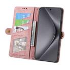 For Huawei Pura 70 Ultra Geometric Zipper Wallet Side Buckle Leather Phone Case(Pink) - 3