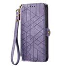 For Huawei Pura 70 Ultra Geometric Zipper Wallet Side Buckle Leather Phone Case(Purple) - 2